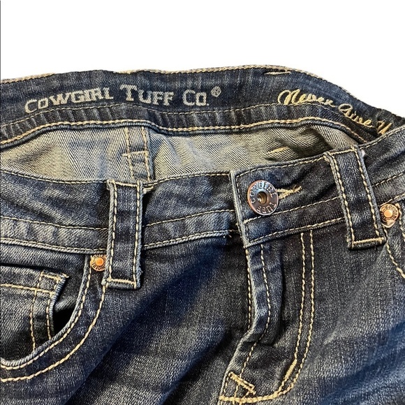 Cowgirl Tuff Never Give Up Medium Wash Bootcut Jeans - Picture 7 of 7